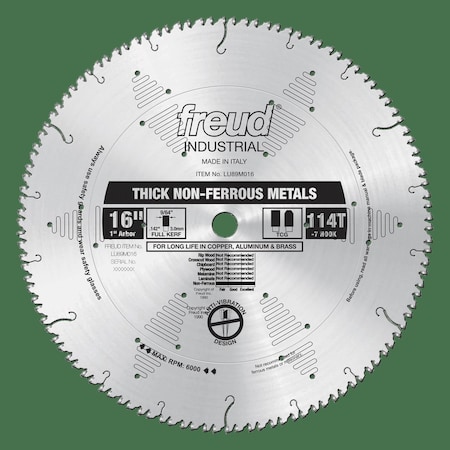Freud Thick Stock Aluminum Metal Blade, 16 LU89M016