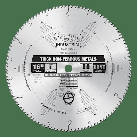 FREUD Thick Stock Aluminum Metal Blade, 16 LU89M016