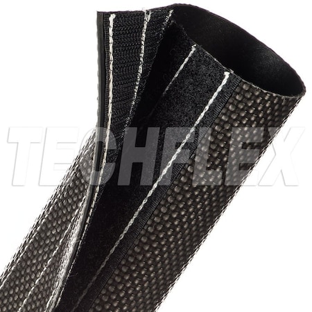 Techflex Cable Sleeve, 2 in Inside Dia., 25 ft, Black DWG2.00BK