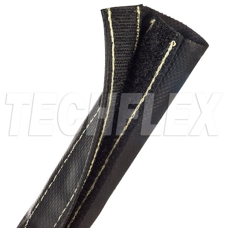 Techflex Cable Wrap, 1 in Inside Dia., 25 ft, Black DWT1.00BK