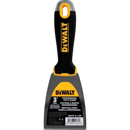 Dewalt Putty Knife, SS, Soft Grip Handle, 3 DXTT-2-139