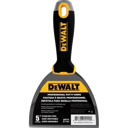 DEWALT Putty Knife, SS, Soft Grip Handle, 5 DXTT-2-141