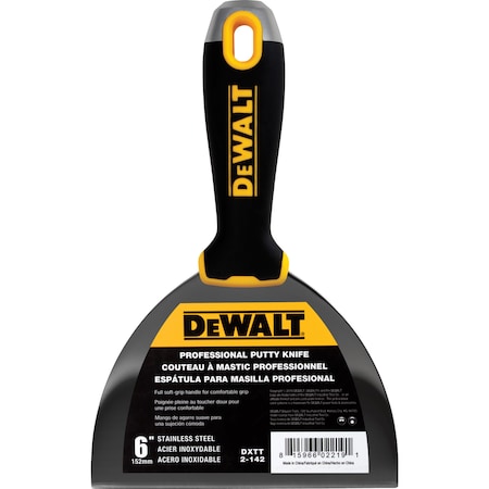 DEWALT Putty Knife, SS, Soft Grip Handle, 6 DXTT-2-142