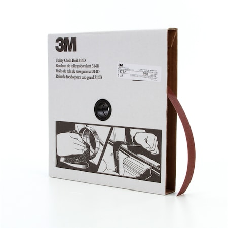 3M Utility Cloth Roll, 1"x50yd., P80 Grit, PK5 7000118514