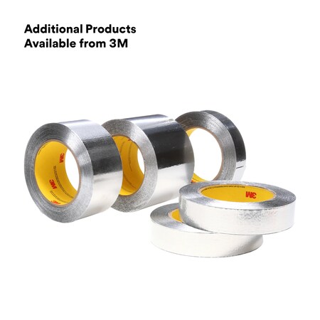 3M Foil Tape, Aluminum, Silver, 60 yd L, 3 in W 34383