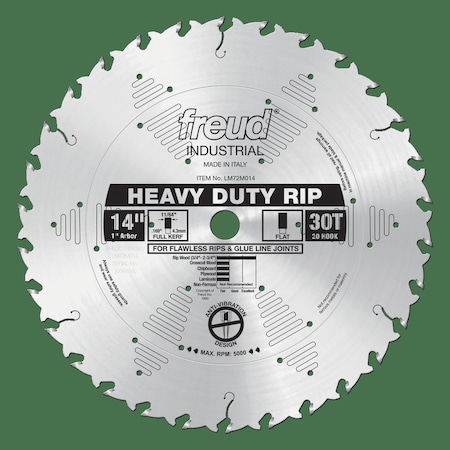 Freud Heavy-Duty Rip Blade, 14" x 30T LM72M014