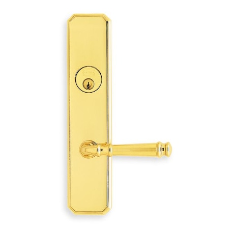 OMNIA LH Double CYL 234BS Mortise Lock 904 Lever 11000 Plate Bright Brass 11904AC00L1