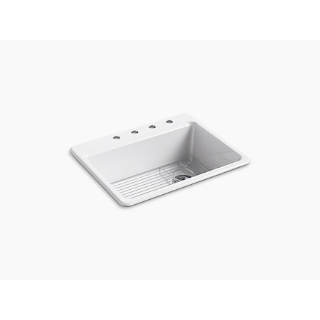 Kohler Riverby 27" X 22" X 9-5/8" Top-Mount Si 8668-4A1-0