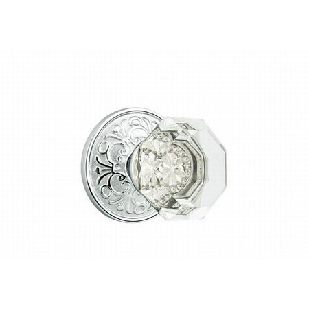 Lancaster Door Set with Old Town Crystal Knobs Double Dummy in Polished Chrome