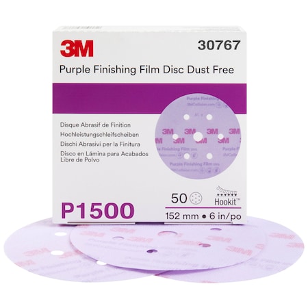 3M Hookit PrpFinishFilmDiscDF30767 6", PK200 30767