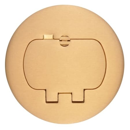 Carlon Electrical Box Cover, Round, Brass, Duplex Receptacle Cover E97BR2