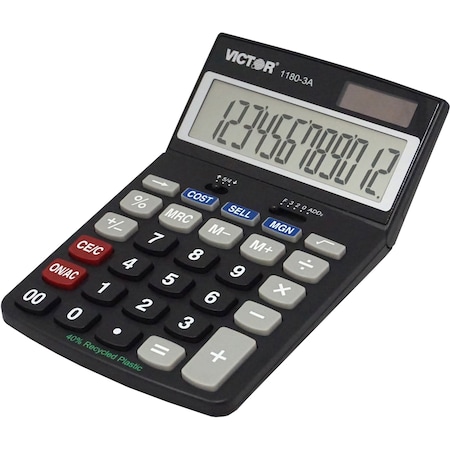 Victor Technology Finance Desktop Calculator, LCD, 12 Digits 1180-3A