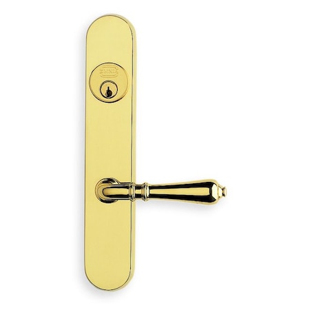 Omnia LH 752 LVR 65000 Narrow Plate DBL CYL 2" Backset Mort Bright Brass 65752AC20L1