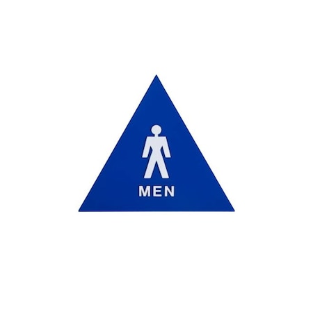 Trimco Blue ADA Triangle Men Bathroom Sign Blue 753.BLUE