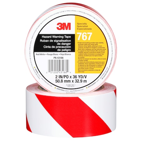 3M HzrdWrnngTpe767Red/Whte, 2nx3, PK24 767