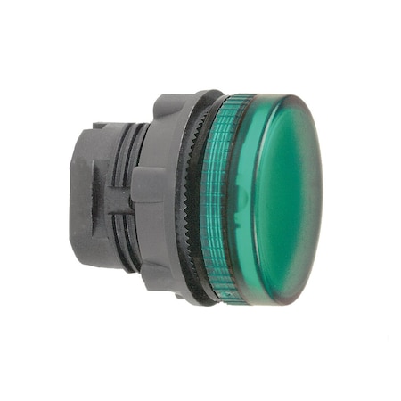 Schneider Electric Head for pilot light, Harmony XB5, green, 22 mm grooved lens ba9s bulb ZB5AV03S