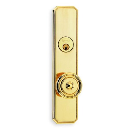 Omnia LH Storeroom 234BS Mortise Lock 433 Knob 11000 Plate Bright Brass 11433EW00L1