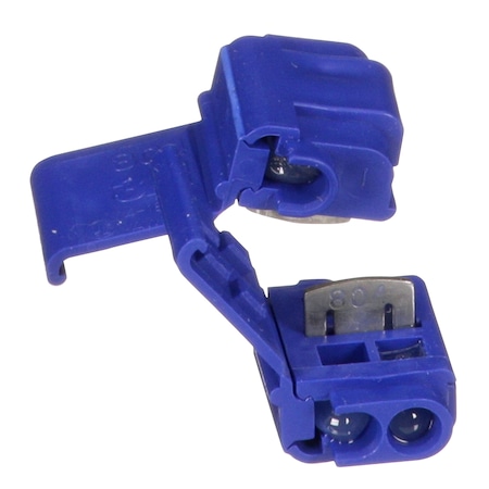 3M Insulation-Displacement Wire Connector, 16 AWG Max, 2 Port, Blue, Polypropylene Insulation, 600 V 804-BULK