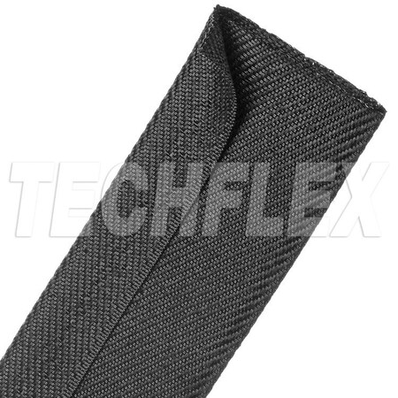 Techflex Cable Wrap, 2-1/4 in Inside Dia., 25 ft, Polyester, Black F6Z2.25BK