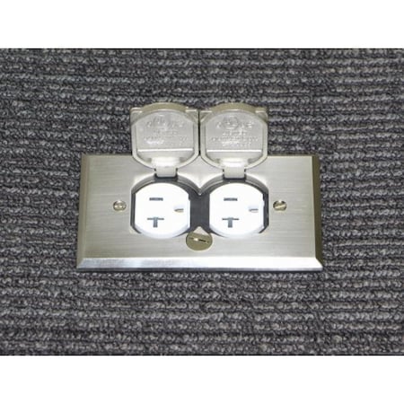 Southwire Electrical Box, 18 cu in, Floor Box Type, 1 Gang, Stainless Steel FBCVSS-1TR-KIT