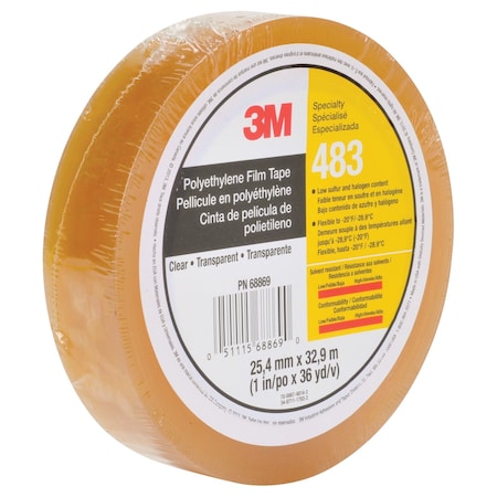 3M Sealing Tape, Transparent, 36 yd L, 1 in W 483