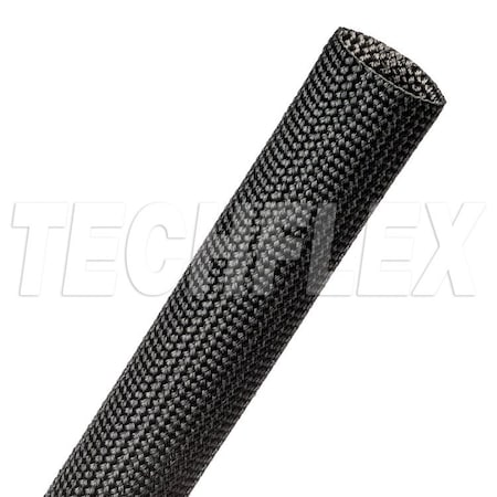 Techflex Braided Cable Sleeve, Fiberglass, Black FGL0.88BK