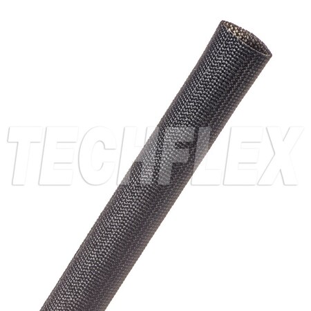 Techflex Braided Cable Sleeve, 1/2 in Inside Dia., 0.524 in Max Bundle Dia., 50 ft, Fiberglass, Black FGL0.50BK