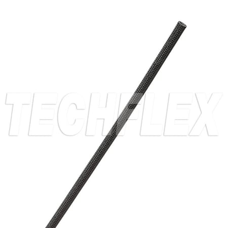 Techflex Braided Cable Sleeve, 0.347 in Max Bundle Dia., 50 ft, Fiberglass, Black FGLG.00BK