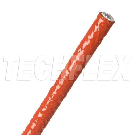 Techflex Braided Cable Sleeve, 1/4 in Inside Dia., 50 ft, Fiberglass, Red FIA0.25RD
