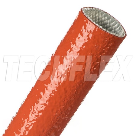 Techflex Braided Cable Sleeve, 1-3/8 in Inside Dia., 25 ft, Fiberglass, Red FIA1.38RD