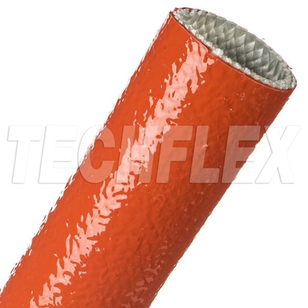 Techflex Braided Cable Sleeve, 1-5/8 in Inside Dia., 25 ft, Fiberglass, Red FIA1.63RD