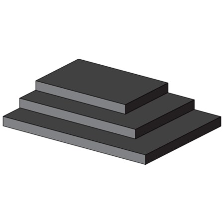 Zoro Select Foam Sheet, Closed Cell, 12 in W, 12 in L, 1/16 in Thick, Black ZUSABSR-S-201