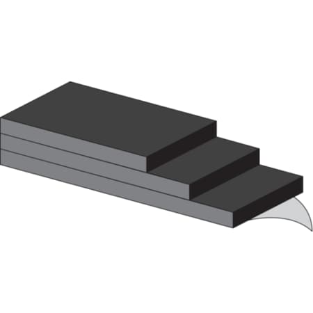 Zoro Select Foam Sheet, Closed Cell, 12 in W, 12 in L, 1/16 in Thick, Black ZUSASSR-B-101