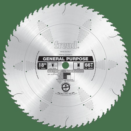 Freud General Purpose Blade, 18" x 66T LU72M018