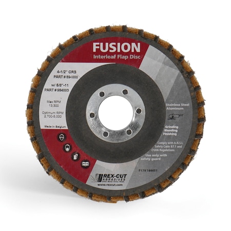 Rex Cut Fusion Flap Disc 4 1/2 X 7/8 T29 Fusion Interleaf Flap Disc Coarse 894000