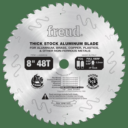 Freud CircularSawBlade, Carbide, Dia:8" LU89M008