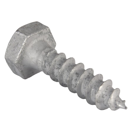 Zoro Select Lag Screw, 1/4 in, 1 in, Steel, Hot Dipped Galvanized Hex External Hex Drive, 1600 PK B08450.025.0100