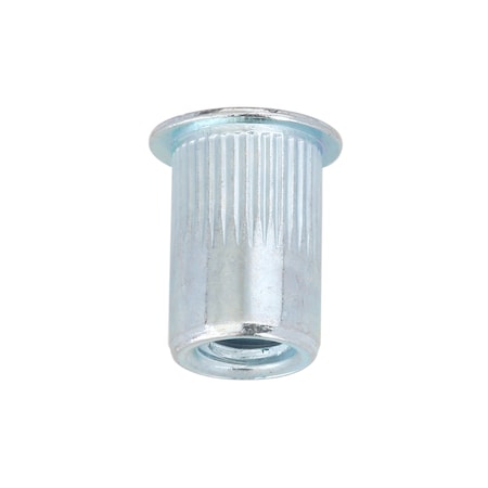 Zoro Select Rivet Nut, 1/4"-20 Thread Size, 0.5 in Flange Dia., 0.59 in L, Steel, 50 PK U69135.025.0165