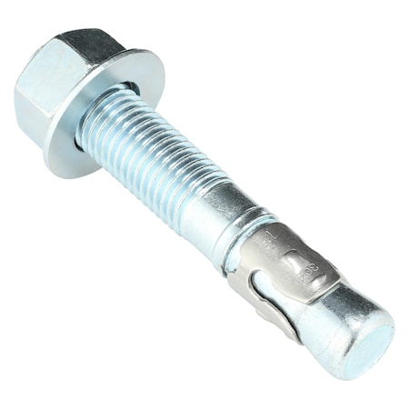 Zoro Select Wedge Anchor, 1" Dia., 6" L, Carbon Steel Zinc Plated U70411.100.0600