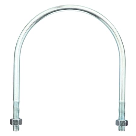 Zoro Select Round U-Bolt, 1/2"-13, 6 3/4 in W, 8 3/8 in H, Zinc Plated Steel U17243.050.0600