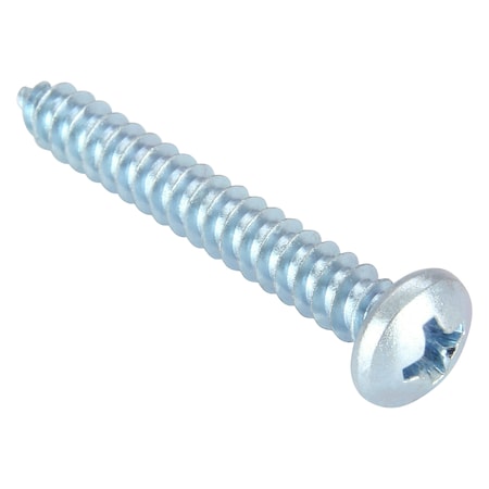 Zoro Select Sheet Metal Screw, #8 x 1-1/4 in, Zinc Plated Steel Pan Head Phillips Drive, 100 PK U26660.016.0125