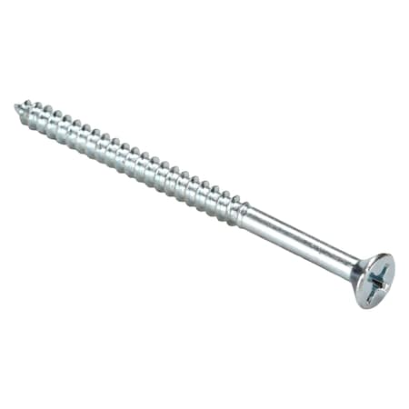 Zoro Select Wood Screw, No. 8, 2-1/2 in, Zinc Plated Steel Flat Head Phillips Drive, 100 PK U25120.016.0250