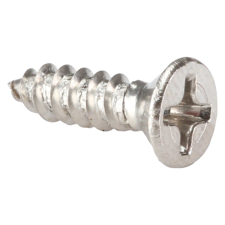 Zoro Select Sheet Metal Screw, #6 x 1/2 in, Plain 18-8 Stainless Steel Flat Head Phillips Drive, 100 PK U51680.013.0050
