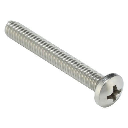 Zoro Select #8-32 x 1-1/4 in Phillips Pan Machine Screw, Plain 18-8 Stainless Steel, 100 PK U51122.016.0125
