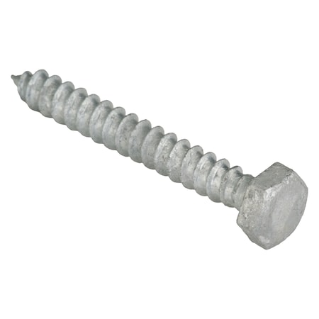 Zoro Select Lag Screw, 1/4 in, 2 in, Steel, Hot Dipped Galvanized Hex External Hex Drive, 100 PK U08450.025.0200