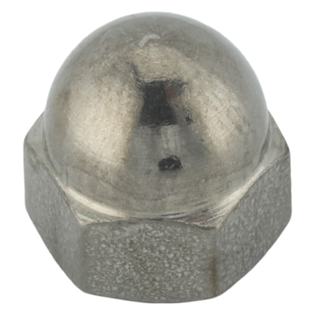 Zoro Select Standard Crown Cap Nut, #8-32, 316 Stainless Steel, Plain, 11/32 in H, 5 PK CPB003