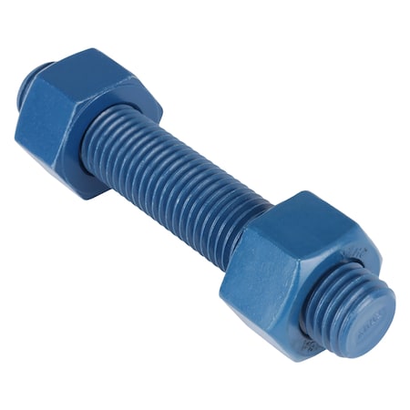 Usa Fastener Threaded Stud, Fluoropolymer Coated, 8 PK B7-1-6-8
