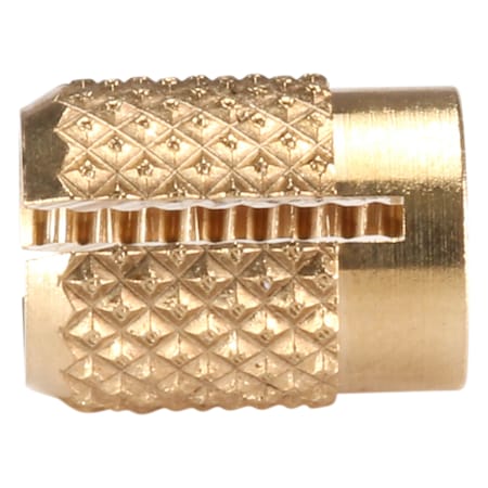 Zoro Select Press Insert, #6-32 Int Thrd Sz, 1/4 in L, 13/64 in Dia., Brass, Plain, 1000 PK 240-006-BR-PK1000