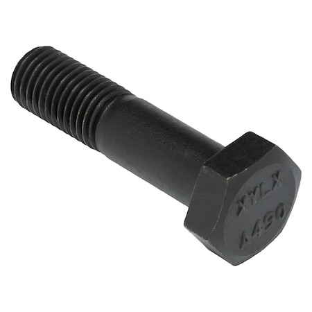 Zoro Select Grade A490, 7/8"-9 Structural Bolt, Plain Steel, 3 1/2 in L, 5 PK U04008.087.0350