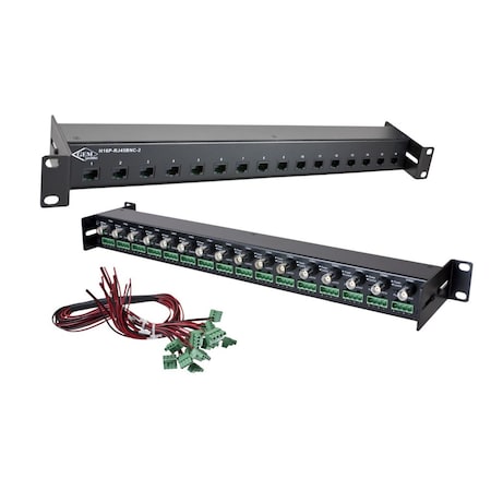 Gem By Triplett CCTV Balun Hub, 16 Position BNC to RJ45 H16P-RJ45BNC-2